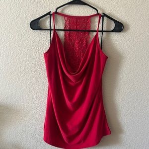 Red lace dress blouse